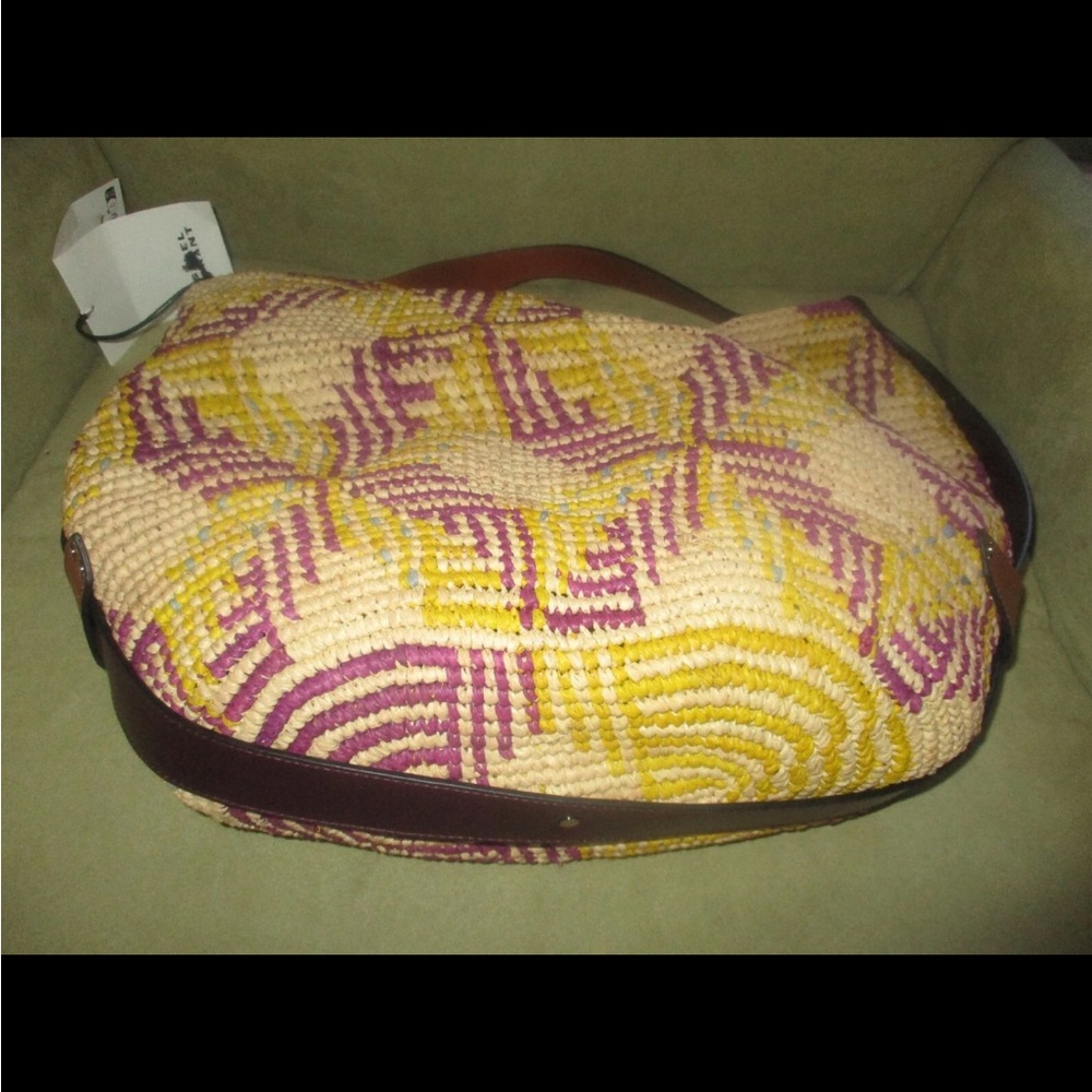Isabel Marant Woven Shoulder Bag in Purple, Yellow & Cream - Picture 2 of 10